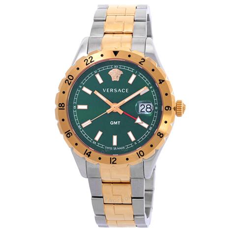 versace v11050016|Versace Hellenyium GMT Quartz Green Dial Men's Watch .